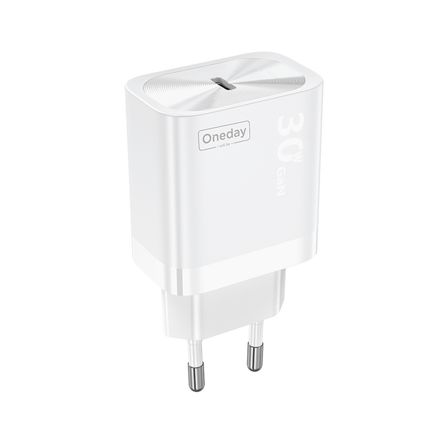 Customizable Oneday NC05 EU/US/UK 30W USB + T-ypec GaN Dual Port Charger Super Adapter Fast Charging Wall Cell Phone Charger