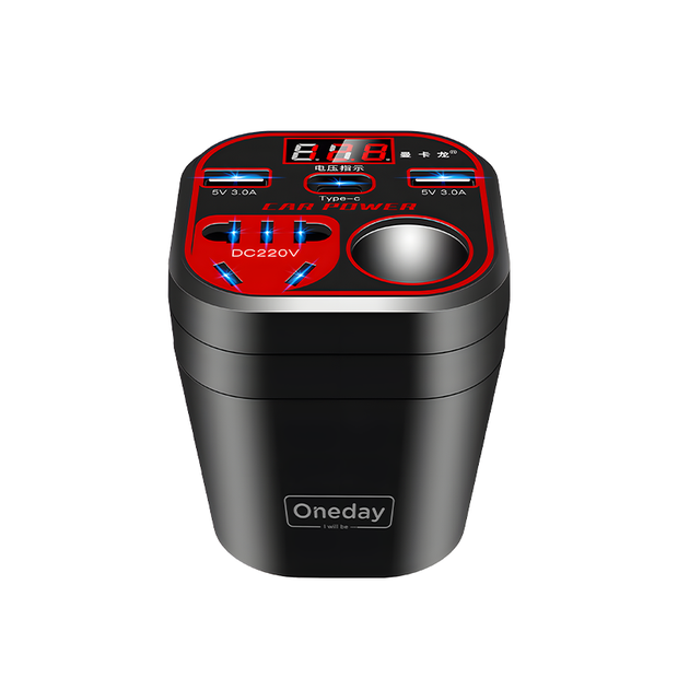 Oneday Customized ER11 220V + 3 PORT (A+A+C) 6 IN 1 car charger
