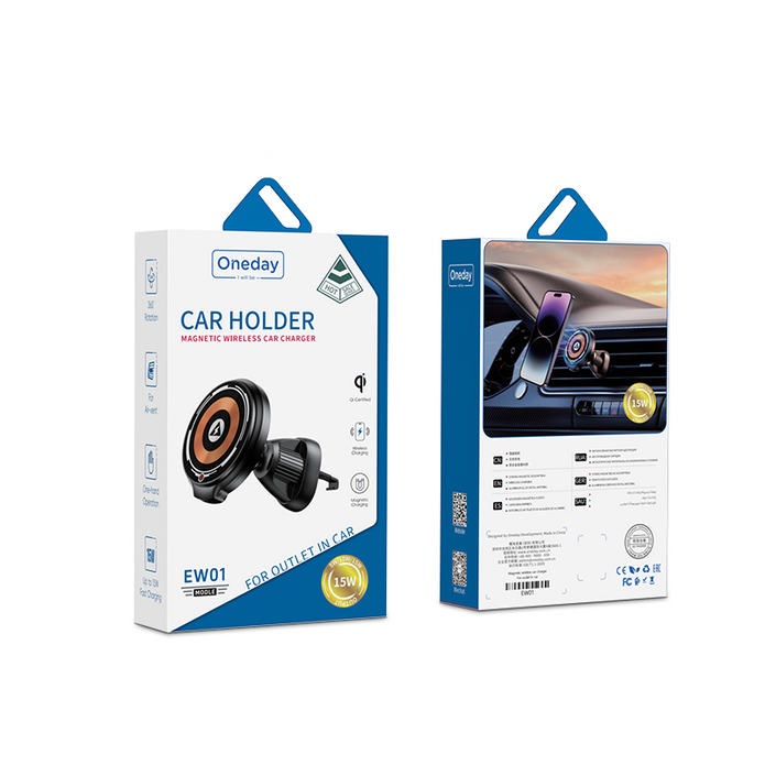 Oneday EW01 Magnetic wireless car charger For outlet in car