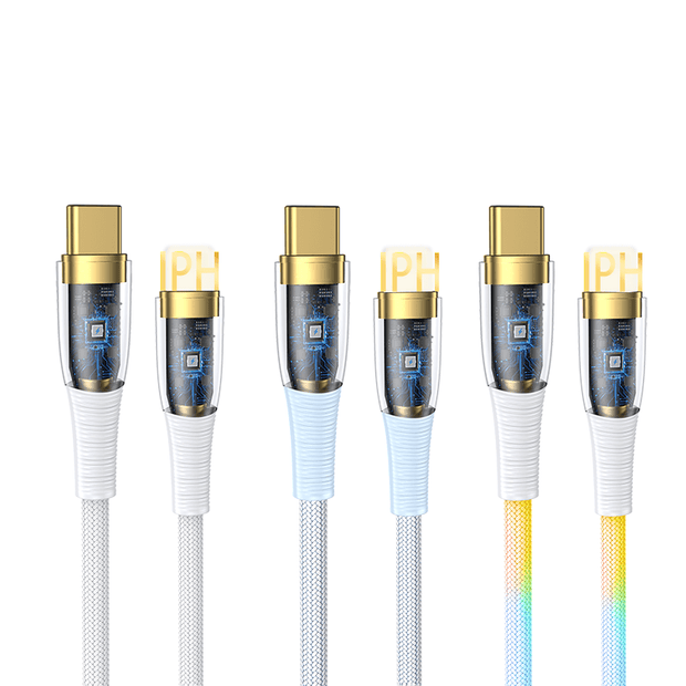 Oneday AA01 65W Type-c to Type-c and 30W Type-c to IPH 120cm  Fast Charging Data Cable