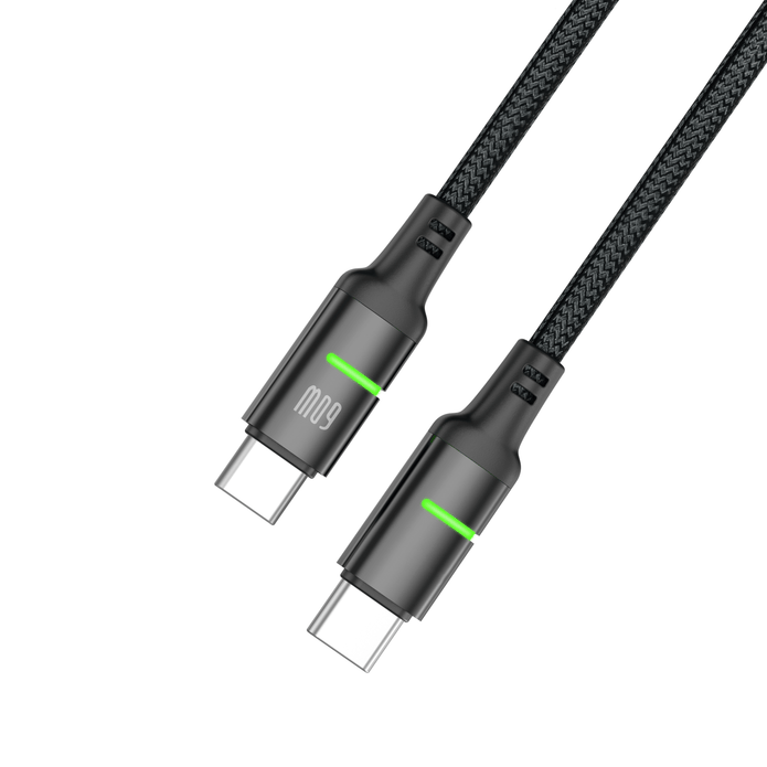 Oneday Hot sale AA02 60W Type-c to Type-c and 30W Type-c to IPH Intelligent 100cm LED Fast Charging Data Cable