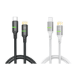 Oneday Hot sale AA02 60W Type-c to Type-c and 30W Type-c to IPH Intelligent 100cm LED Fast Charging Data Cable