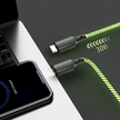 AA07 USB to TYPEC/22.5W USB to IPH/66W TYPEC to TYPEC/30W TYPEC to IPH 100cm Muti-colour RGB fast charging data cable