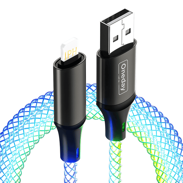AA07 USB to TYPEC/22.5W USB to IPH/66W TYPEC to TYPEC/30W TYPEC to IPH 100cm Muti-colour RGB fast charging data cable