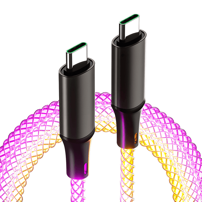 AA07 USB to TYPEC/22.5W USB to IPH/66W TYPEC to TYPEC/30W TYPEC to IPH 100cm Muti-colour RGB fast charging data cable