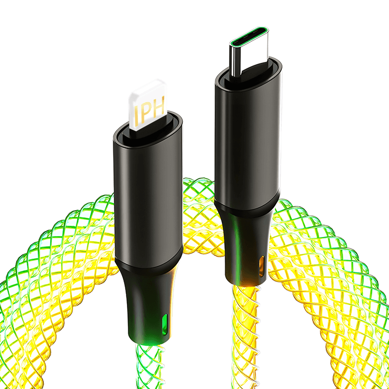 AA07 USB to TYPEC/22.5W USB to IPH/66W TYPEC to TYPEC/30W TYPEC to IPH 100cm Muti-colour RGB fast charging data cable