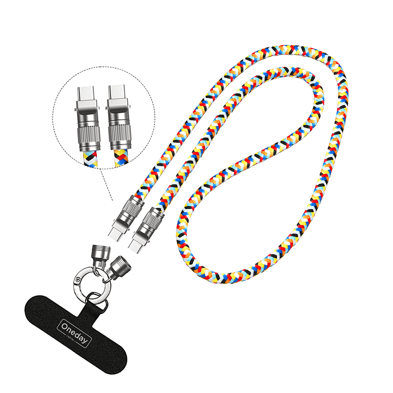 AA08 60W T-ypec to T-ypec/30W T-ypec to IPH 120cm necklace fast charging data cable