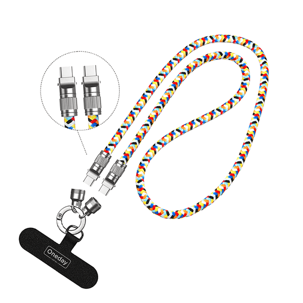 AA08 60W T-ypec to T-ypec/30W T-ypec to IPH 120cm necklace fast charging data cable