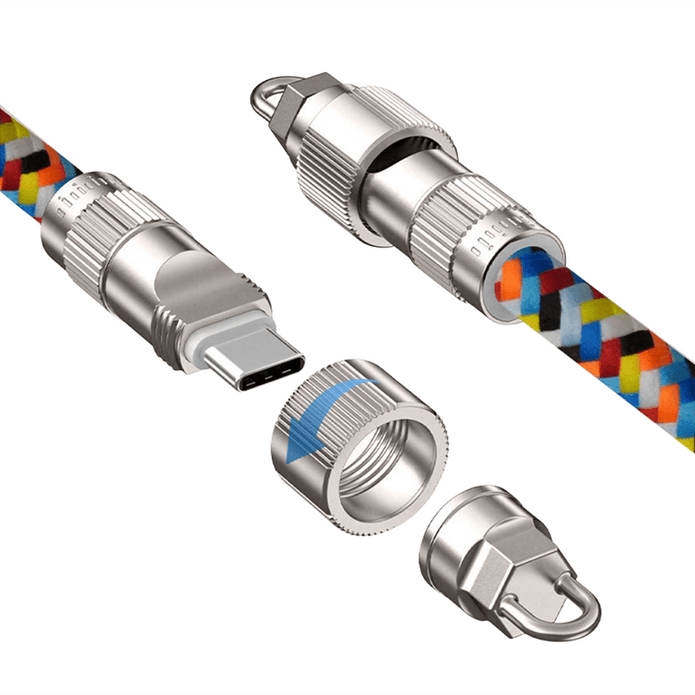 AA08 60W T-ypec to T-ypec/30W T-ypec to IPH 120cm necklace fast charging data cable