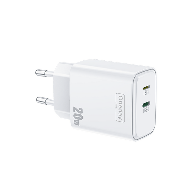 Customizable Oneday AC01 EU/US/UK  20W T-ypec +  IPH  Dual Port Charger Super Adapter Fast Charging Wall Cell Phone Charger