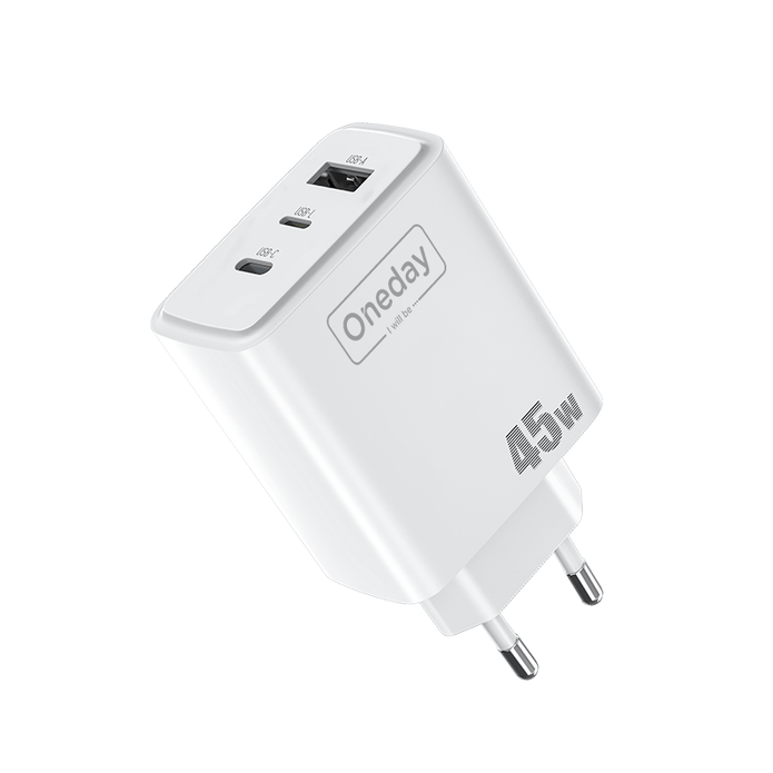 Customizable Oneday AC03 EU/US/UK  45W USB + T-ypec +  IPH  Three Port Charger Super Adapter Fast Charging Wall Cell Phone Charger