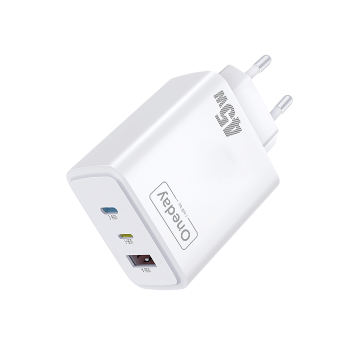 Customizable Oneday AC03 EU/US/UK  45W USB + T-ypec +  IPH  Three Port Charger Super Adapter Fast Charging Wall Cell Phone Charger