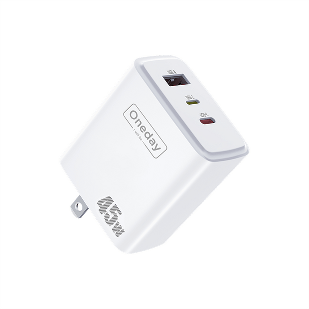 Customizable Oneday AC03 EU/US/UK  45W USB + T-ypec +  IPH  Three Port Charger Super Adapter Fast Charging Wall Cell Phone Charger