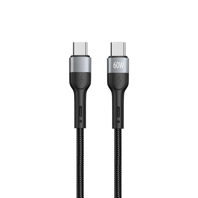 DA01 USB to T-ypec /USB to IPH 60W T-ypec to T-ypec /30W T-ypec to IPH 100cm alluminum & braid charging data cable