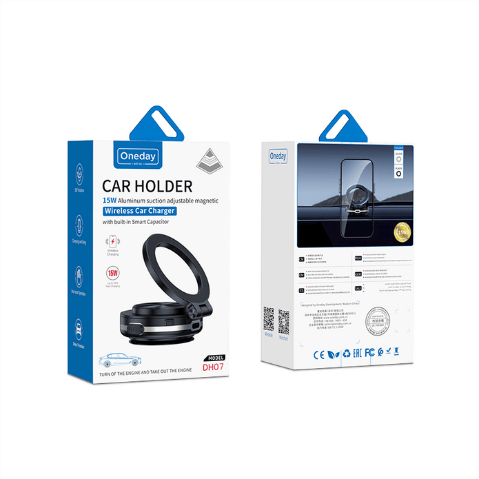 Oneday Customized DH07 Automatic aluminum suction adjustable   magnetic car holder For glass in car