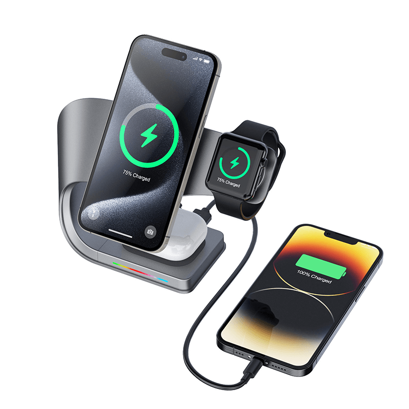 DQ07 Madison 3 in 1 15W  Stand Wireless charger