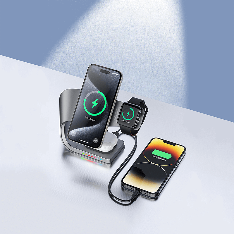 DQ07 Madison 3 in 1 15W  Stand Wireless charger