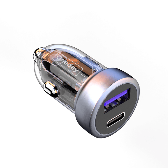 Oneday Customized DR01 52.5W USB +Type-c dual port fast mini car charger