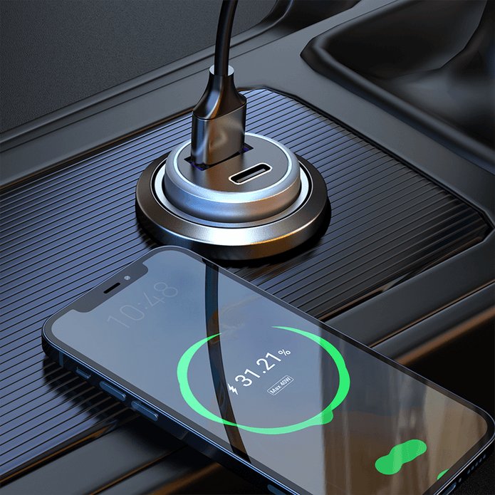 Oneday Customized DR01 52.5W USB +Type-c dual port fast mini car charger