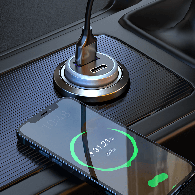 Oneday Customized DR01 52.5W USB +Type-c dual port fast mini car charger