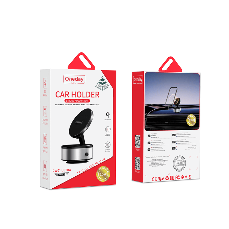 Oneday DW01 ULTRA Automatic suction  magnetic wireless car charger For glass in car