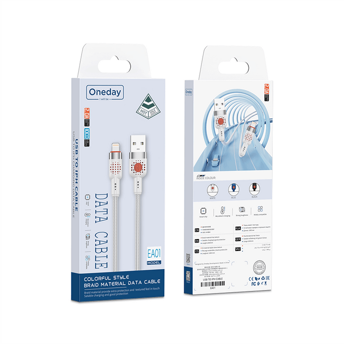 EA01 USB to T-ypec/ USB to IPH/ 60W T-ypec to T-ypec/ 30W T-ypec to IPH 100cm braid charging data cable