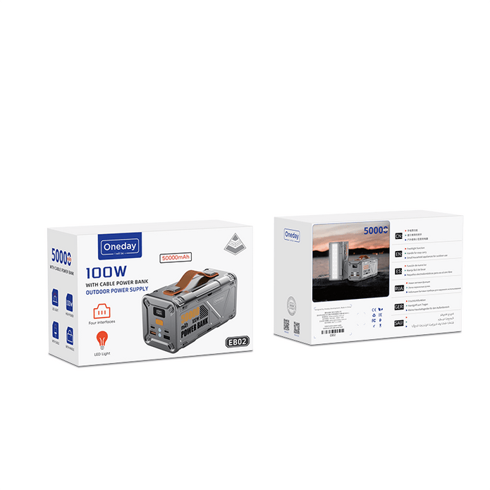 EB02 100W Outdoor power supply 50000mah with cable power bank