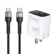 Custom Oneday EC03 45W Dual Port USB + T-ypec GaN Charger with EU Plug Fast Charging Adapters & Chargers