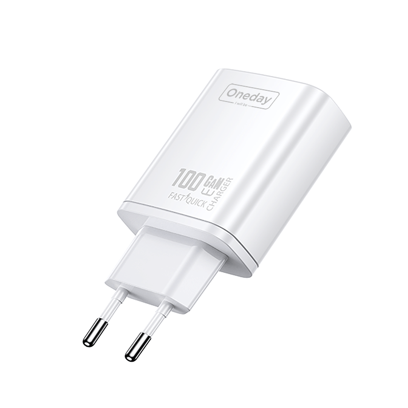 Customizable Oneday EC05 EU/US 100W USB + T-ypec + T-ypec Three Port GaN Charger Fast Charging Wall Cell Phone Charger