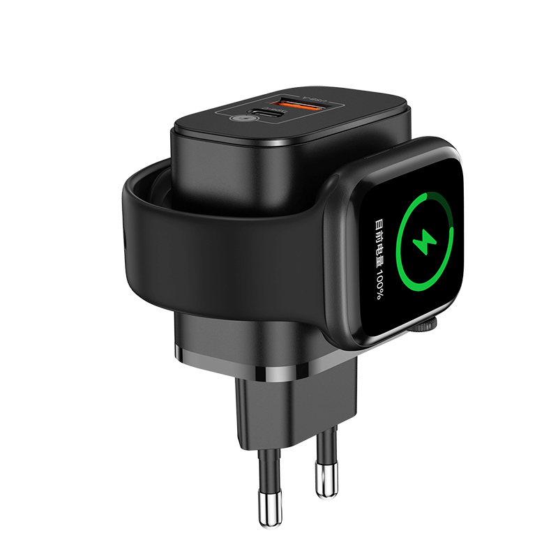 Customizable Oneday EC06 EU/US/UK 23W PD Charger & 3W Watch 2 in 1 Wireless Charger Fast Charging Wall Cell Phone Charger