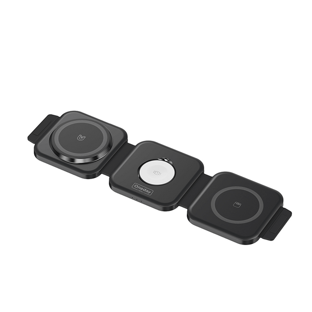 Oneday EQ02 Foldable silicone squre 3 IN 1 wireless charger