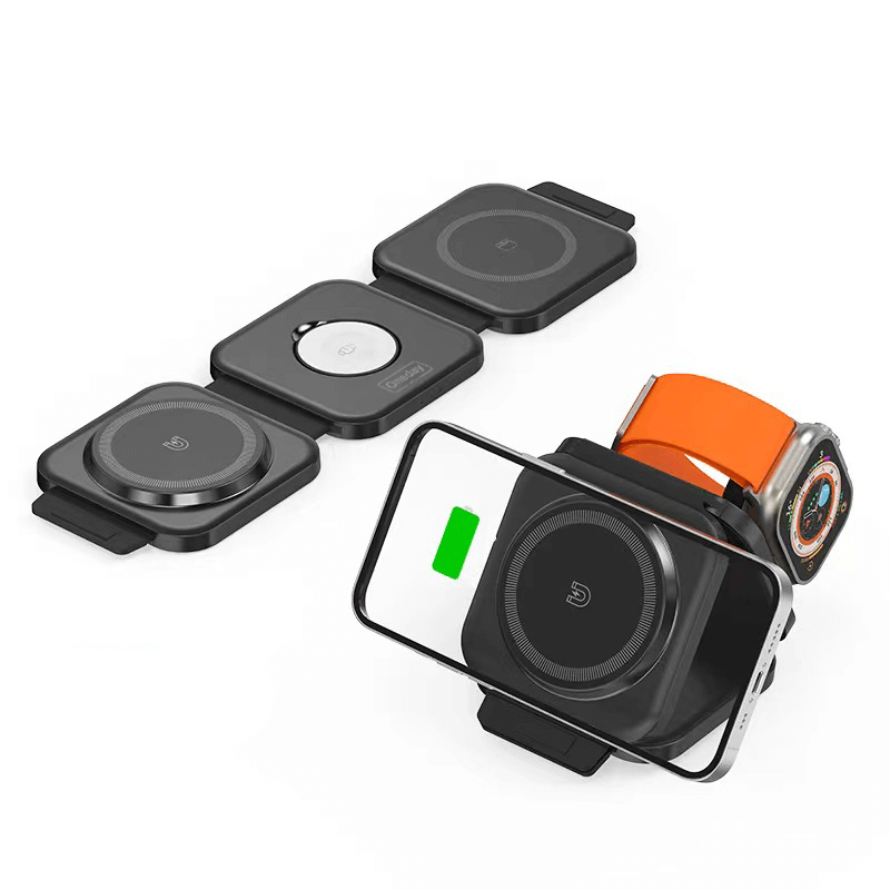 Oneday EQ02 Foldable silicone squre 3 IN 1 wireless charger