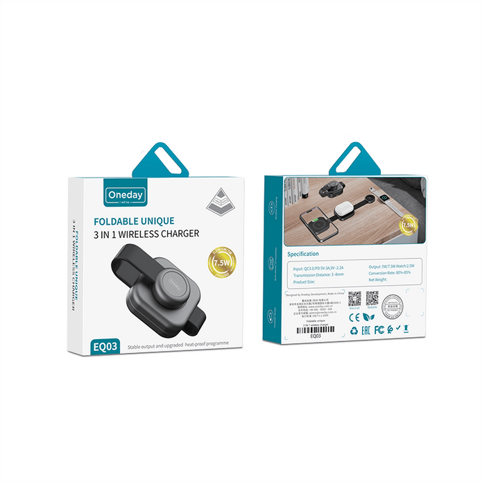 Oneday EQ03 Foldable unique 3 IN 1 wireless charger