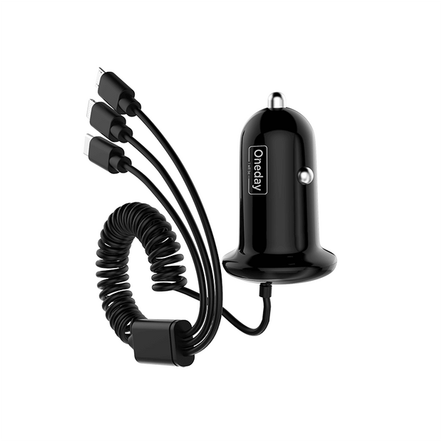 Oneday Customized ER01  USB  / TYPEC + IPH + MICRO cable 3 IN 1 car charger