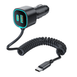 Oneday Customized ER04 LED USB + Typec with Type-c cable 48W dual port car charger