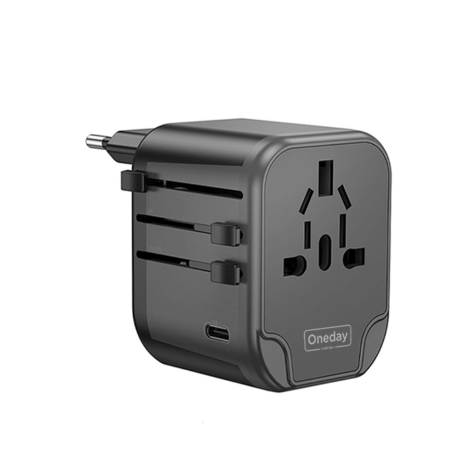 Customizable Oneday IC02 EU / US / UK 3 in 1) Multi-function Travel Adapter & Charger Super Adapter Fast Charging Wall Cell Phone Charger