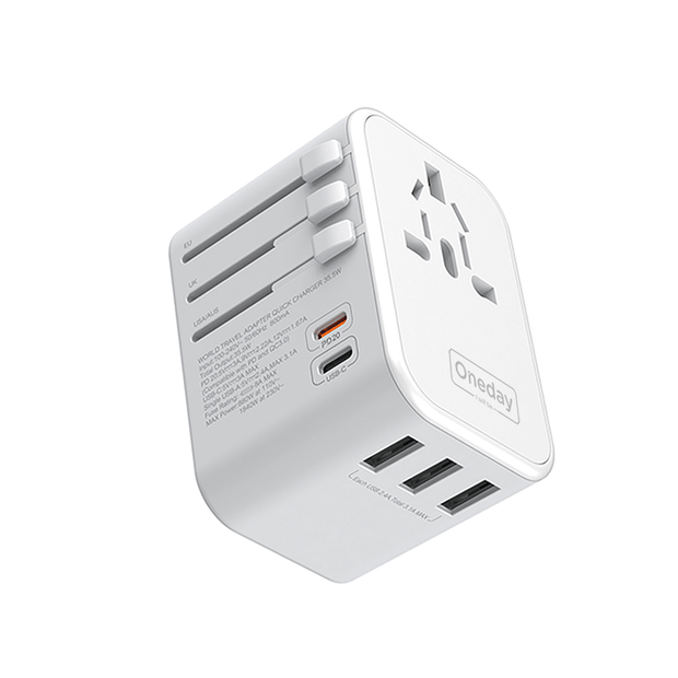 Customizable Oneday IC03 EU / US / UK 3 in 1) Multi-function Travel Adapter & Charger Super Adapter Fast Charging Wall Cell Phone Charger