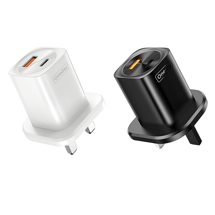 Custom Oneday NC04 20W USB + T-ypec Dual Port Charger Fast Phone Charger Portable Cell Phone Wall Charger EUPLUG