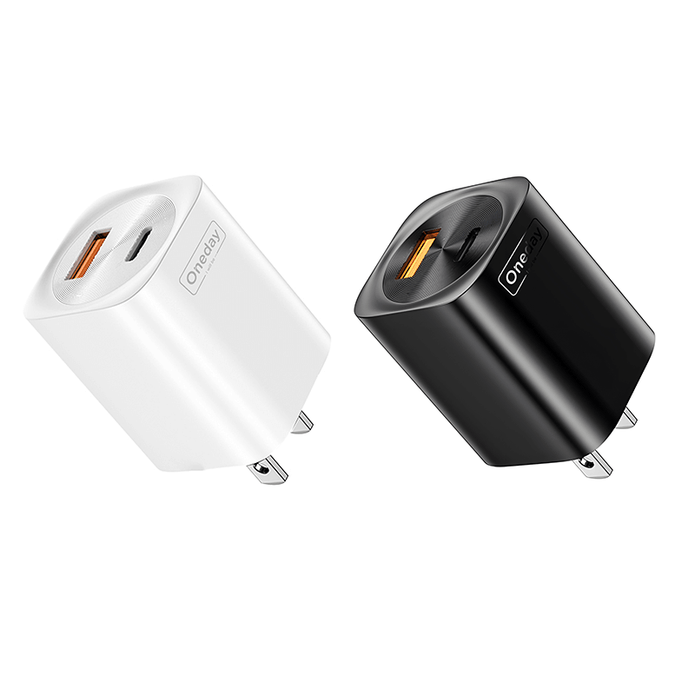 Custom Oneday NC04 20W USB + T-ypec Dual Port Charger Fast Phone Charger Portable Cell Phone Wall Charger EUPLUG