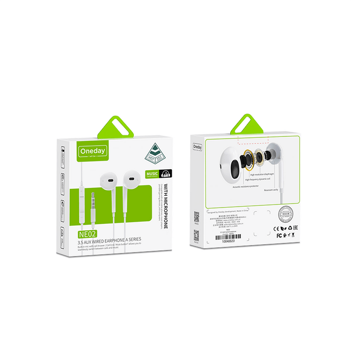 Oneday NE02 3.5 AUX wired earphone  A series