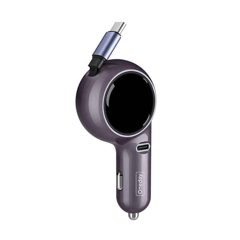 Oneday Customized NR08 60W TYPEC  + Flaxible typec cable singleport fast car charger