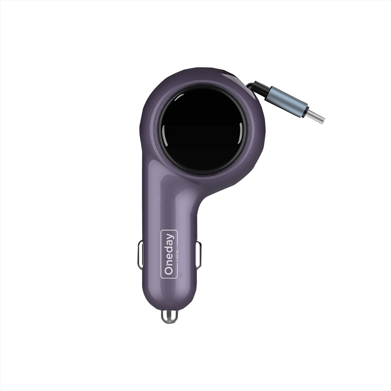 Oneday Customized NR08 60W TYPEC  + Flaxible typec cable singleport fast car charger