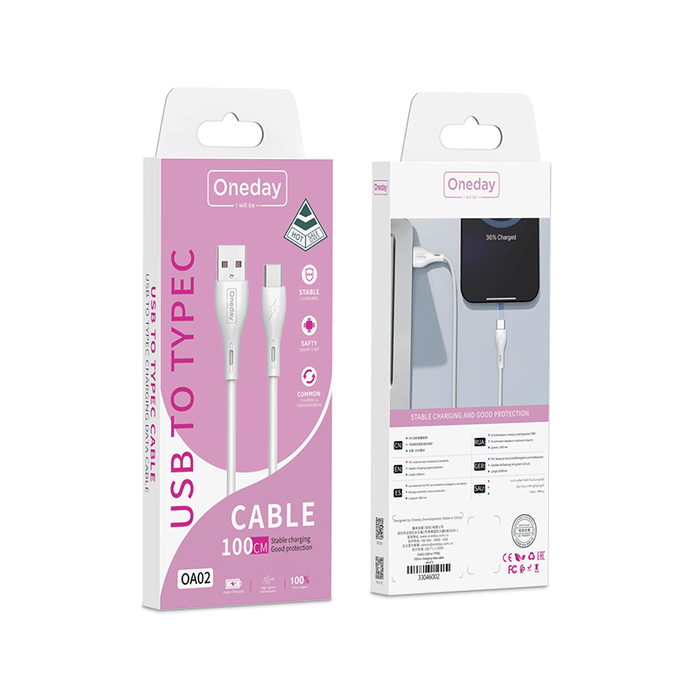 OA02 USB to MICRO 100cm/USB to T-ypec charging data cable