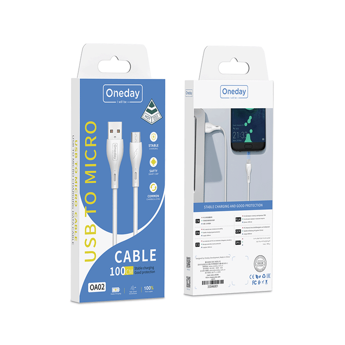OA02 USB to MICRO 100cm/USB to T-ypec charging data cable