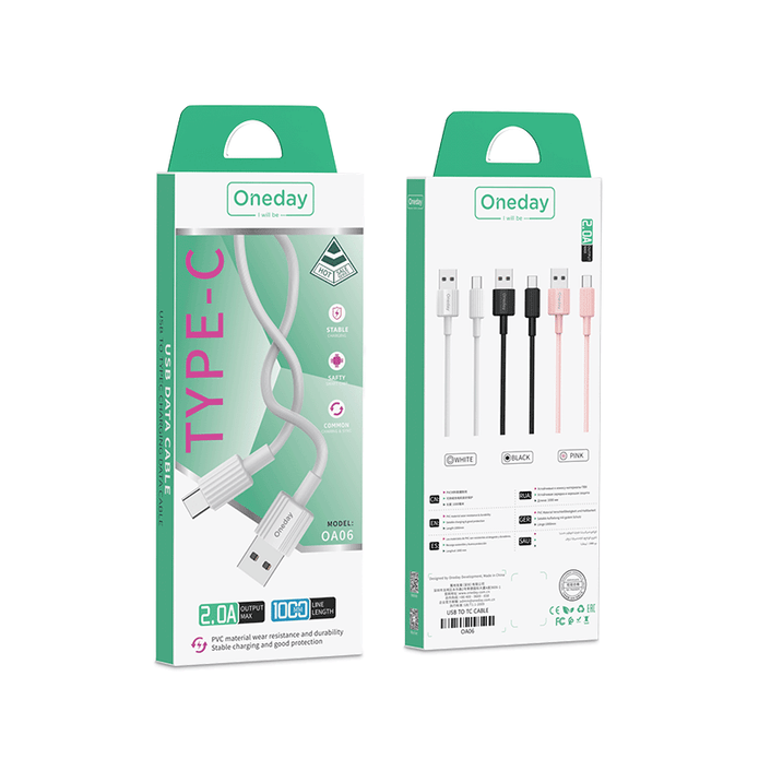 OA07 USB to T-ypec/USB to IPH/60W T-ypec to T-ypec/30W T-ypec to IPH 100cm pvc charging data cable