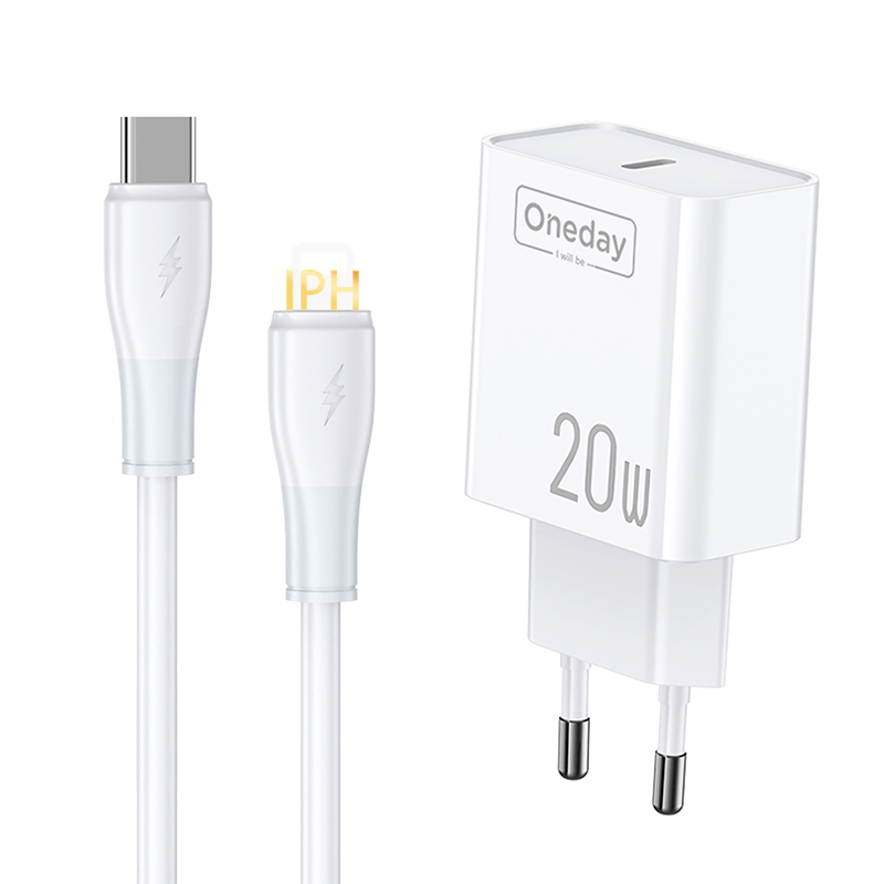 Customizable Oneday OC06 EU/US/UK 20W T-ypec Single  Port Charger Super Adapter Fast Charging Wall Cell Phone Charger