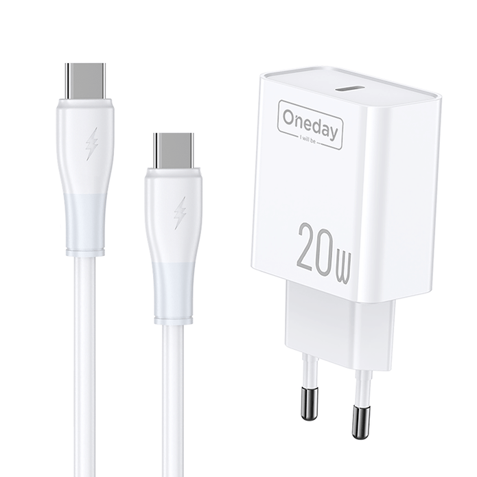 Customizable Oneday OC06 EU/US/UK 20W T-ypec Single  Port Charger Super Adapter Fast Charging Wall Cell Phone Charger