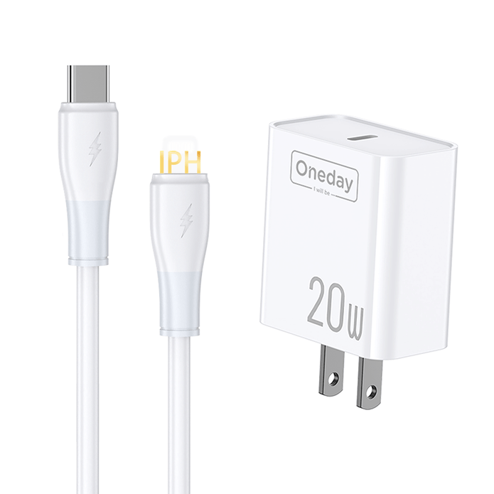 Customizable Oneday OC06 EU/US/UK 20W T-ypec Single  Port Charger Super Adapter Fast Charging Wall Cell Phone Charger