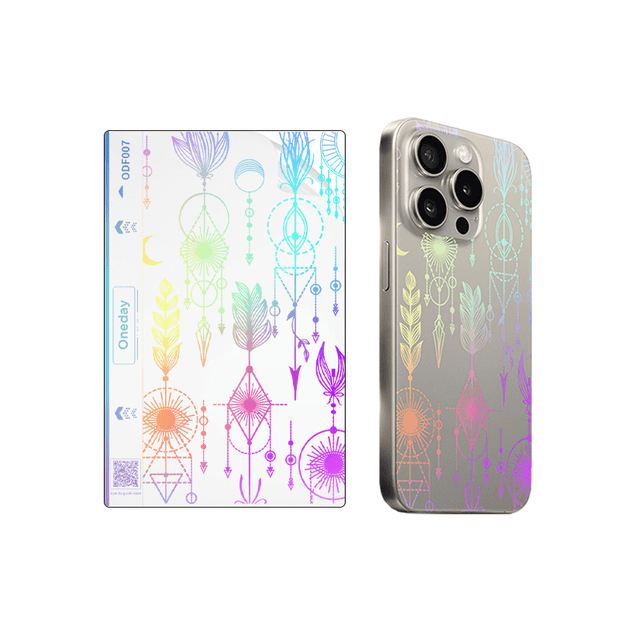 Oneday ODF007 Dazzling Laser Colour Back Film Night Glow Sticker Back Screen for Intelligent Film Cutting Machine Use