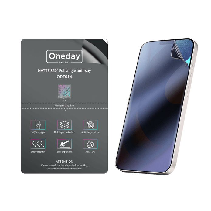 ODF014 MATTE 360° Full angle anti-spy TPU film (25PCS/BOX)